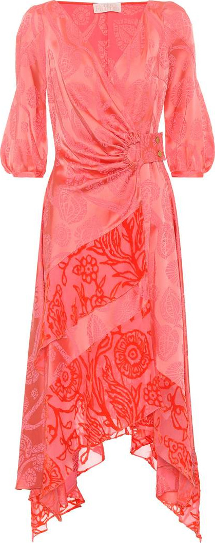 Peter Pilotto Satin jacquard wrap dress