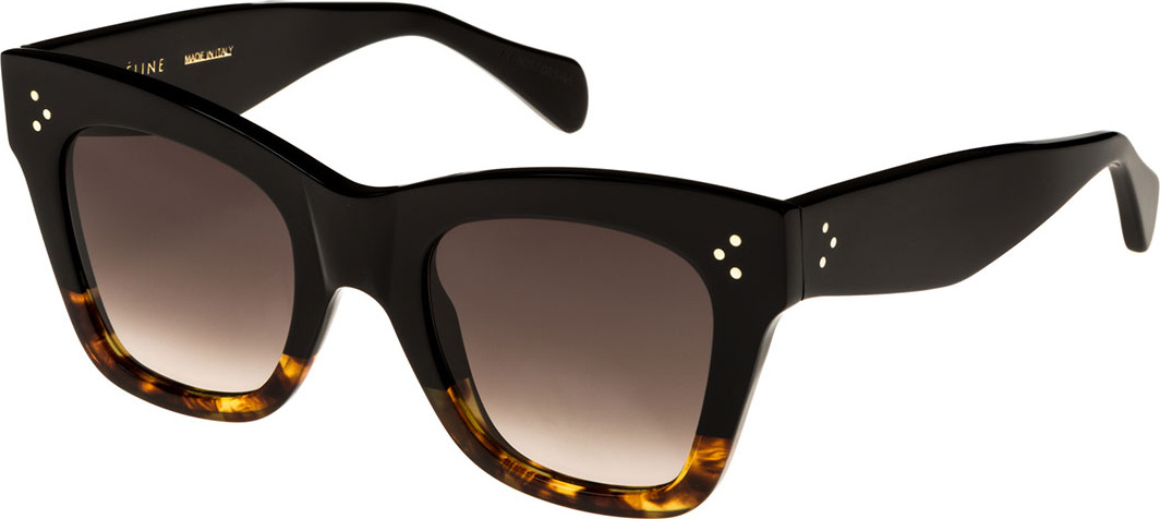 Celine Two-Tone Gradient Cat-Eye Sunglasses, Black Pattern