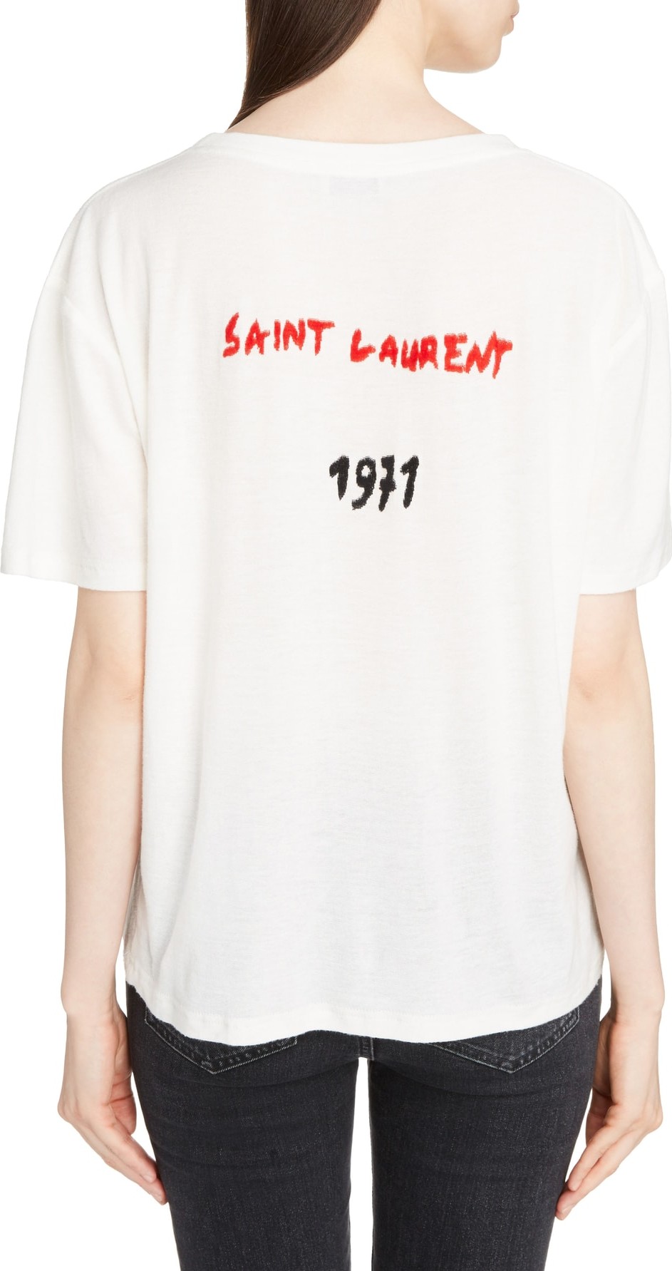 Saint Laurent Logo Boyfriend Tee