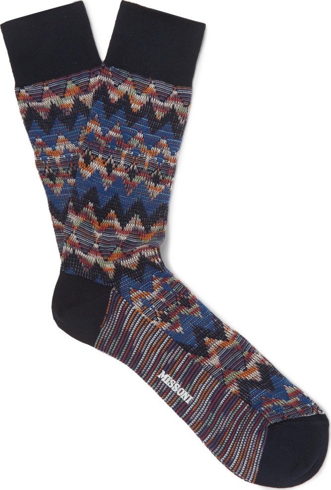 Missoni Crochet-Knit Cotton-Blend Socks