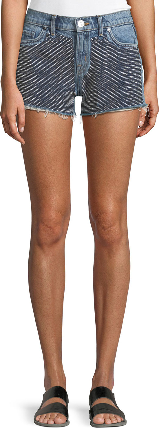 Hudson Kenzie Studded Cutoff Denim Shorts