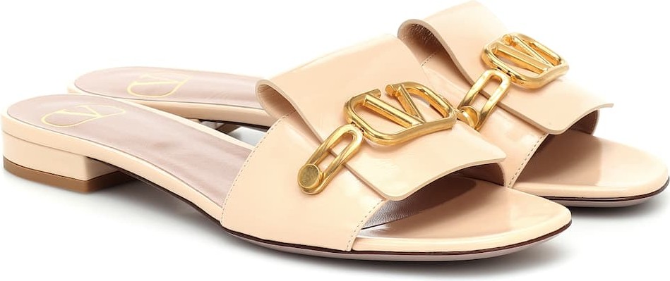 Valentino Valentino Garavani VLOGO leather slides