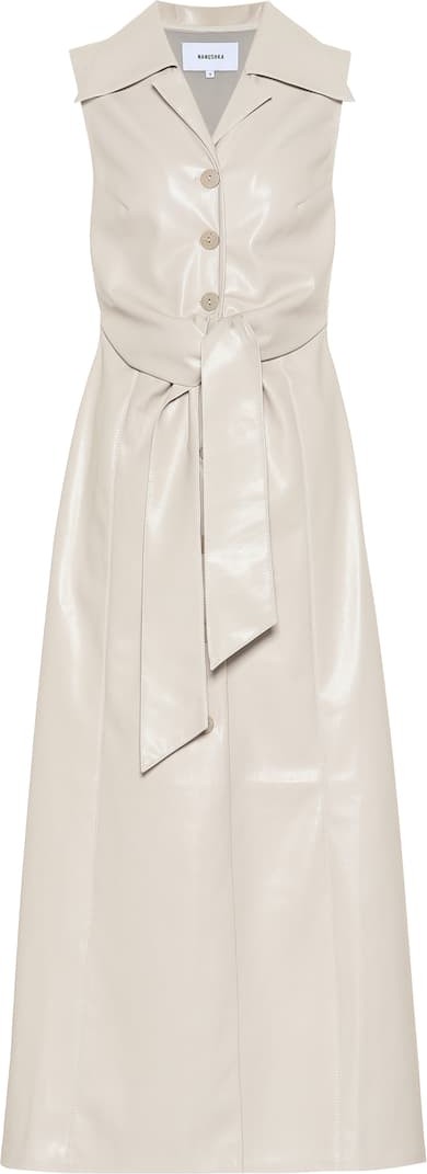 Nanushka Sharma faux leather midi dress