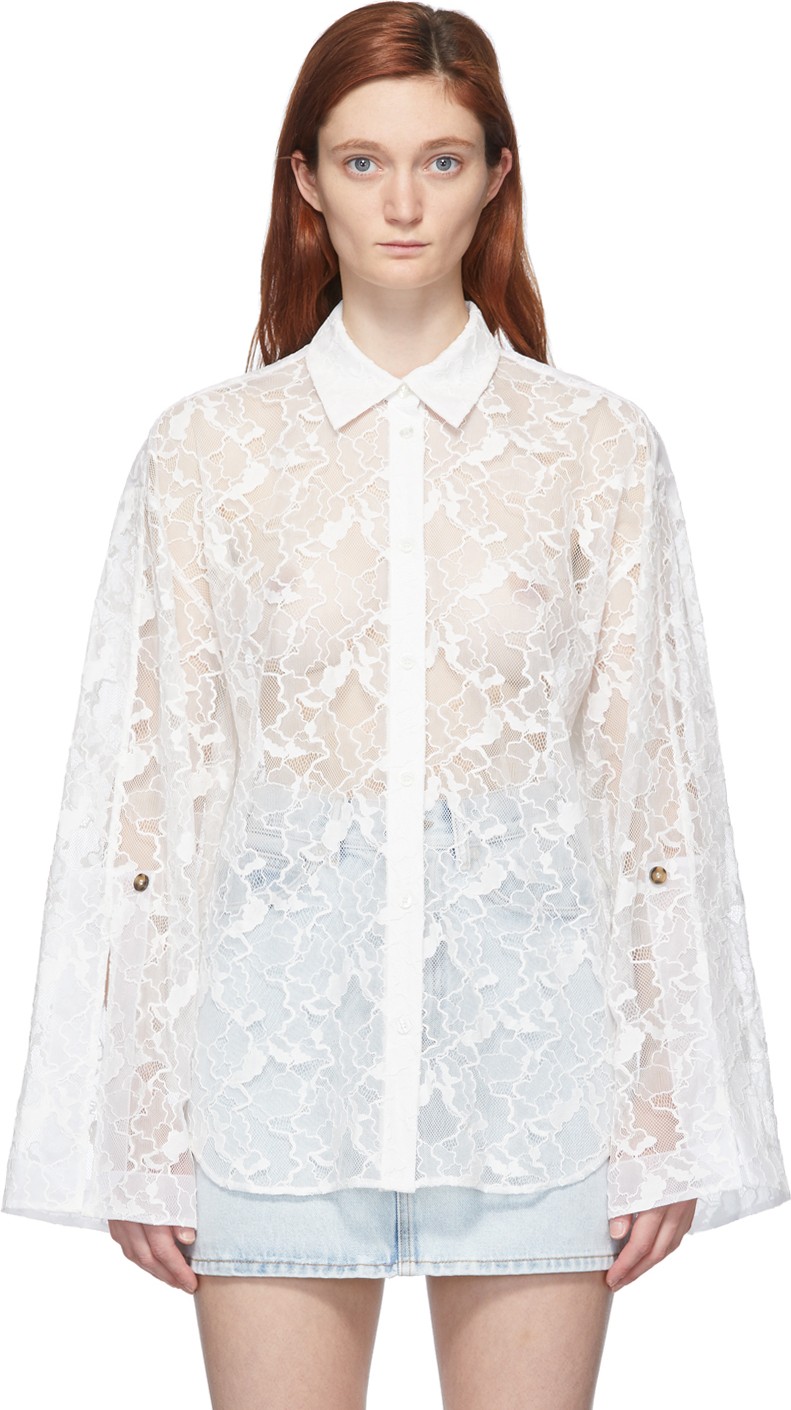 MSGM White Lace Shirt