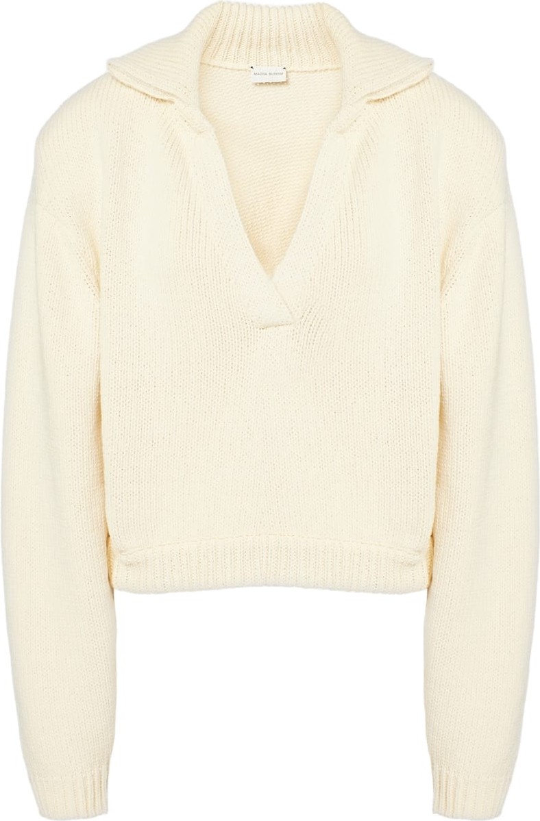 Magda Butrym - Cropped cotton-blend polo sweater