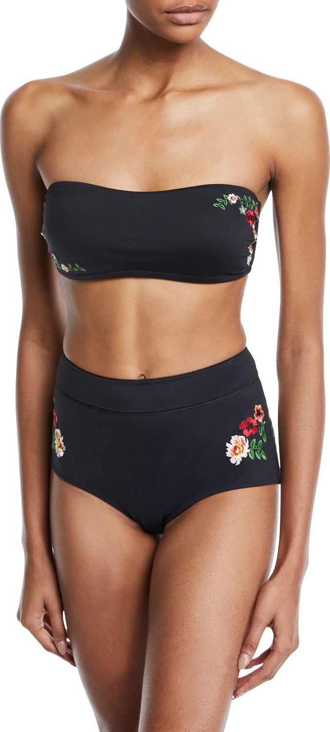 Johnny Was Darya Floral Bandeau Bikini Swim Top