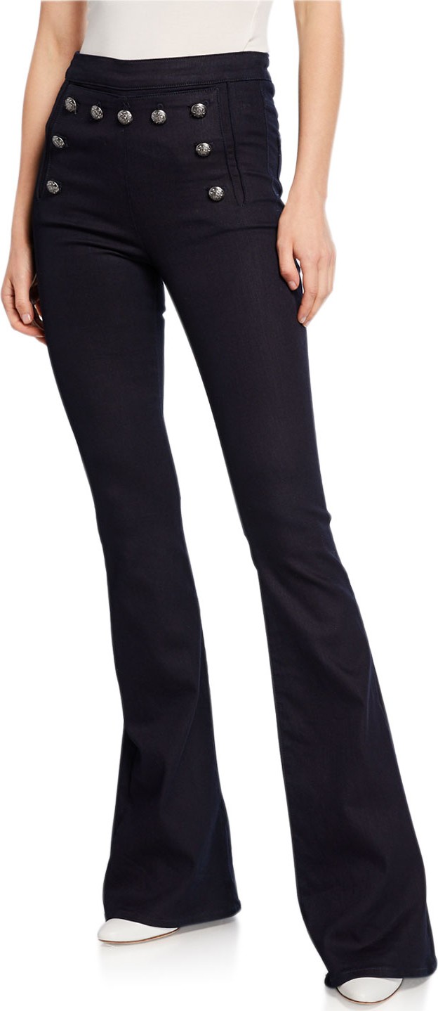 Veronica Beard Beverly Sailor-Style Flare-Leg Pants