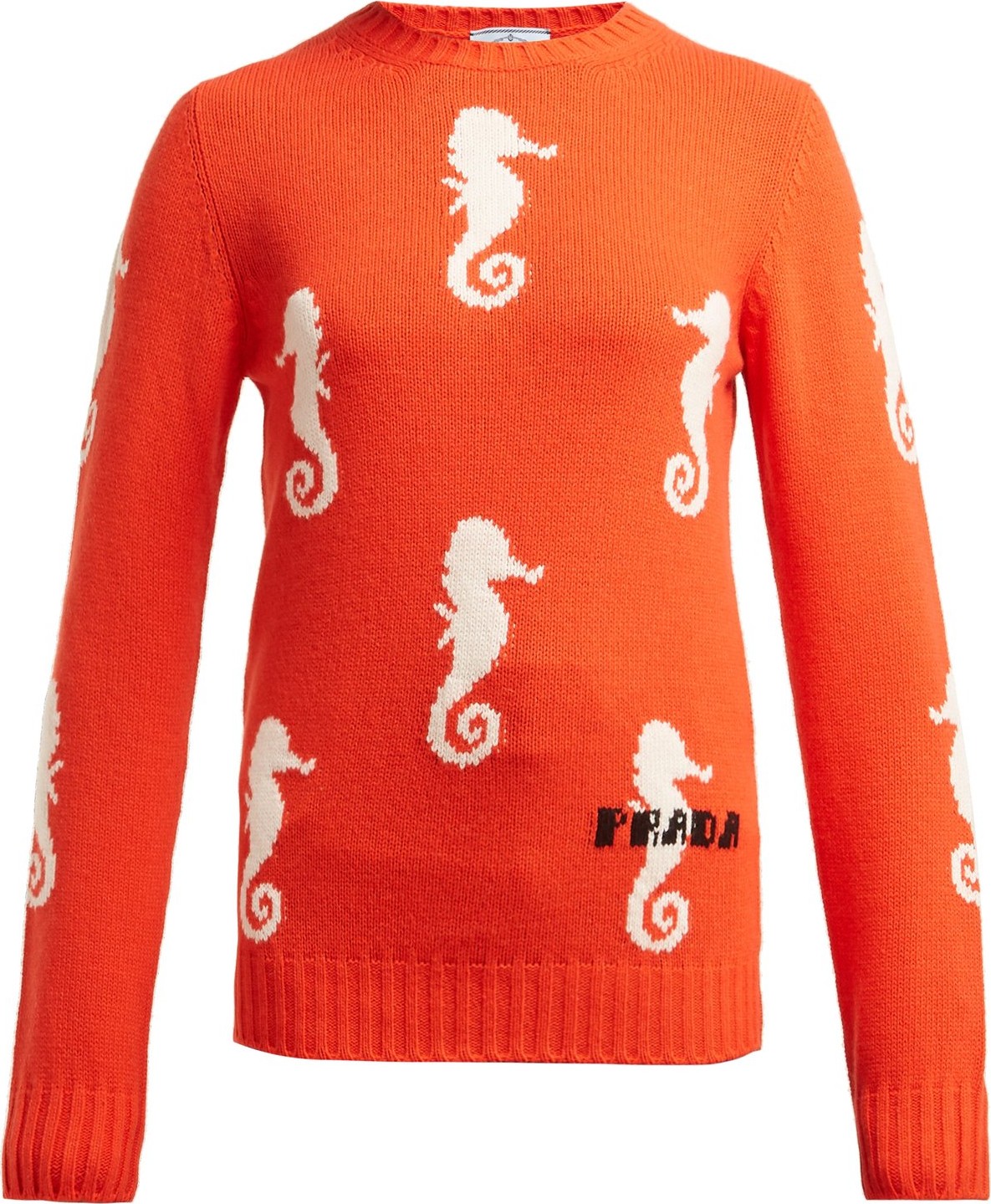 Prada Seahorse-intarsia wool-blend sweater