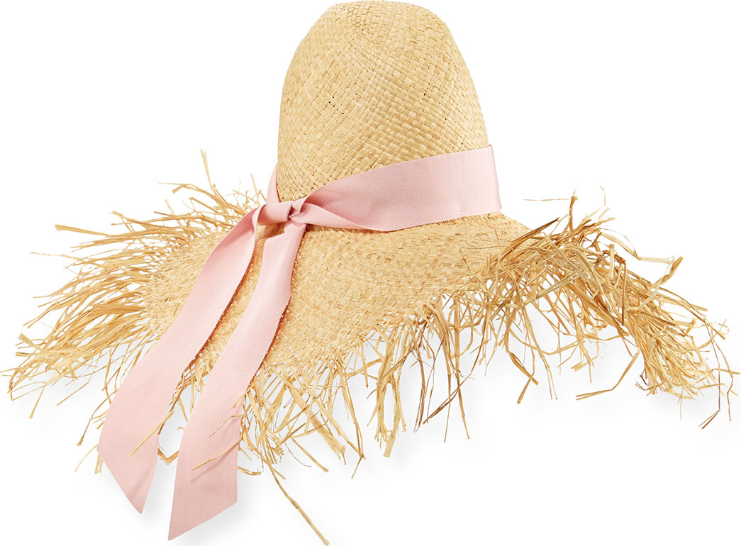 Gigi Burris Éte Frayed-Brim Raffia Sun Hat