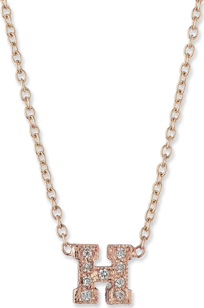Zoe Chicco Pave Diamond Initial Pendant Necklace