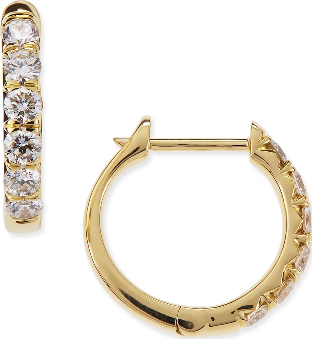 Jude Frances Pave Diamond Hoop Earrings in 18K Gold