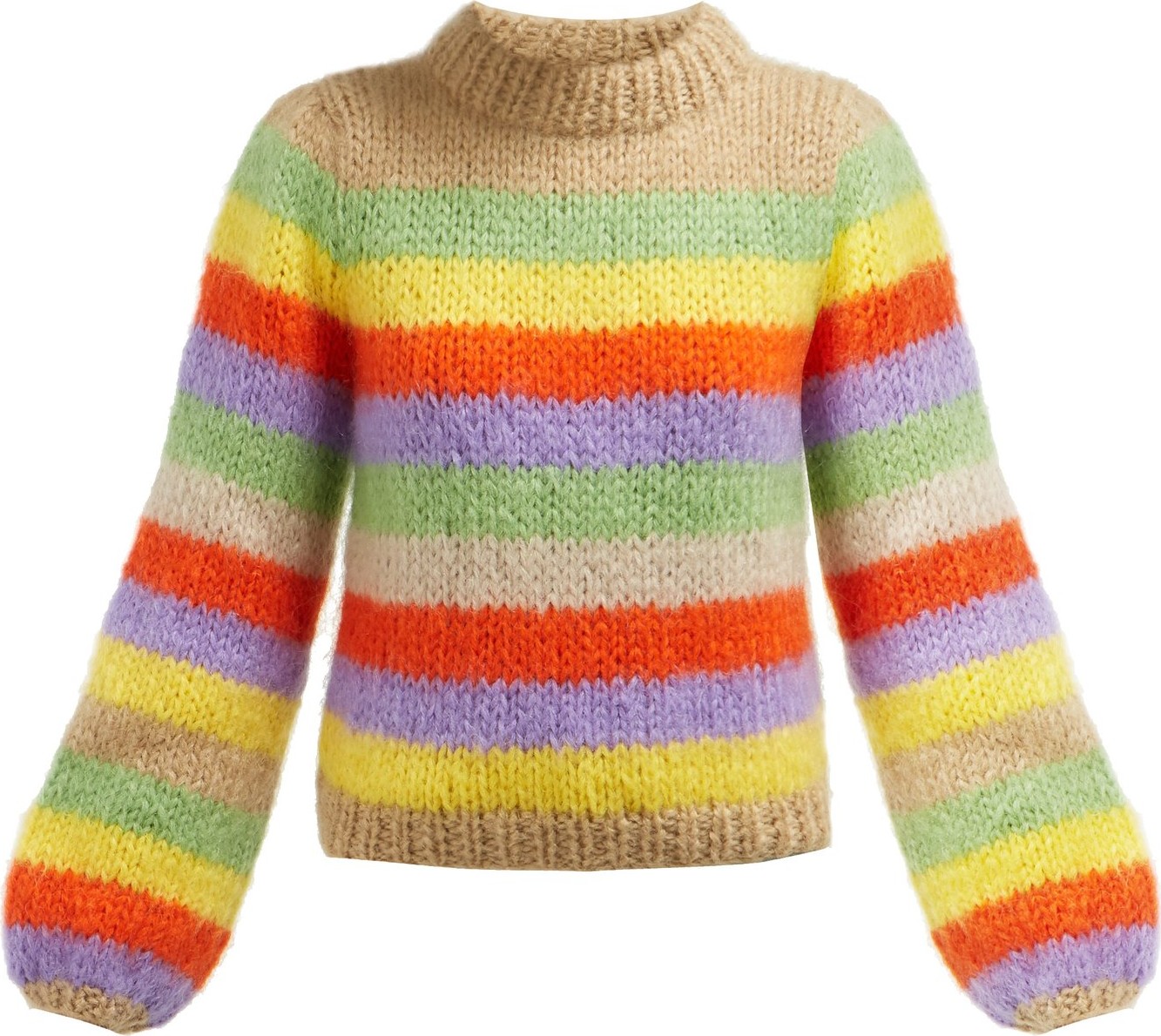 Ganni Julliard striped mohair and wool-blend sweater