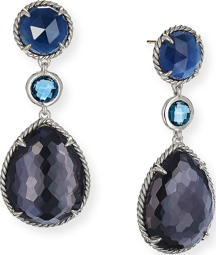 David Yurman Chatelaine Teardrop Earrings with Amethyst