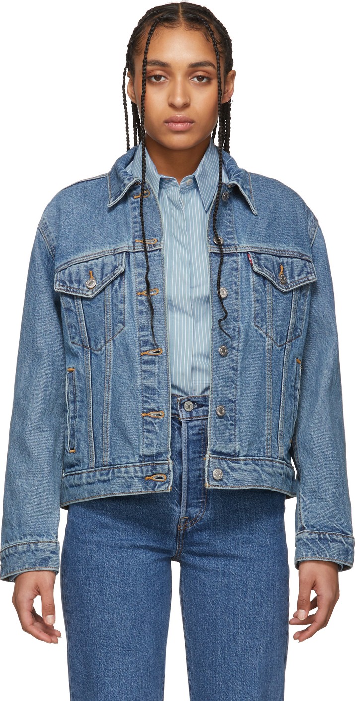 LEVI’S Blue Denim Ex-Boyfriend Trucker Jacket