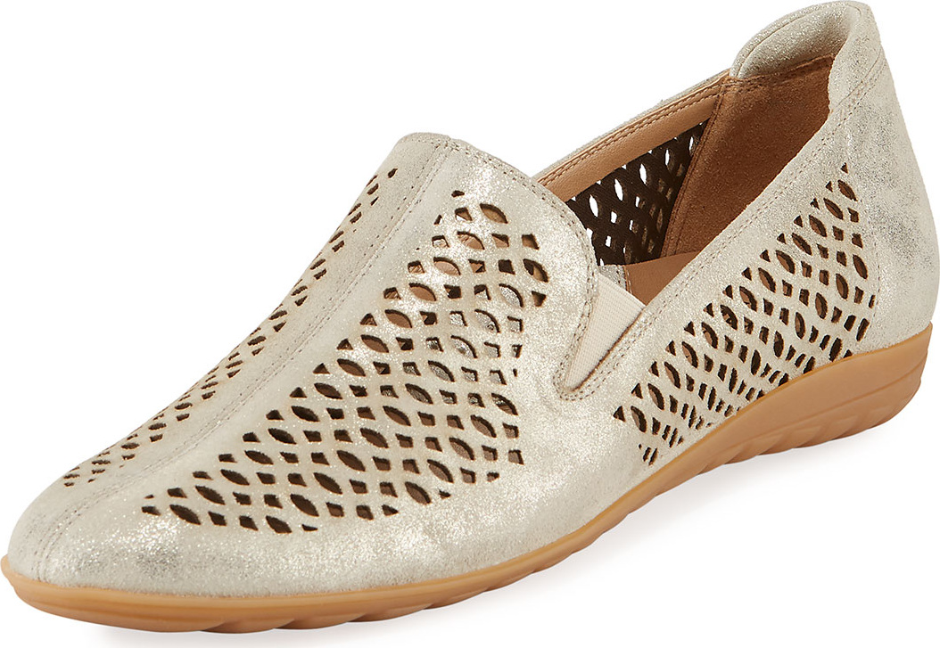 Sesto Meucci Byrna Metallic Perforated Leather Comfort Loafer