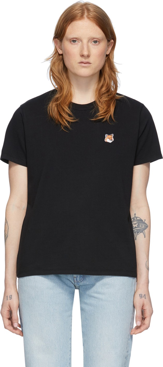 Maison Kitsune Black Fox Head T-Shirt