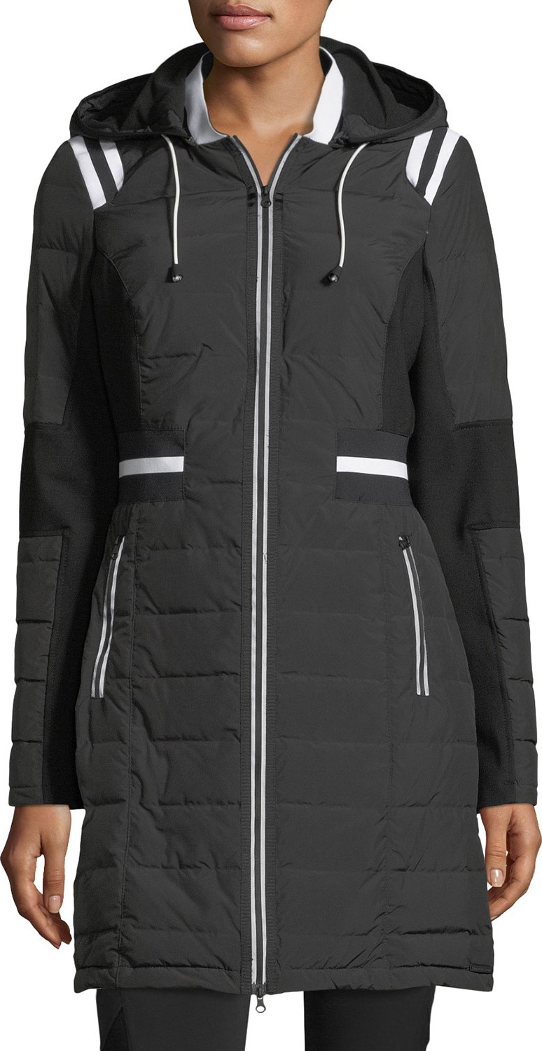 Blanc Noir Stadium Hooded Zip-front Puffer Jacket