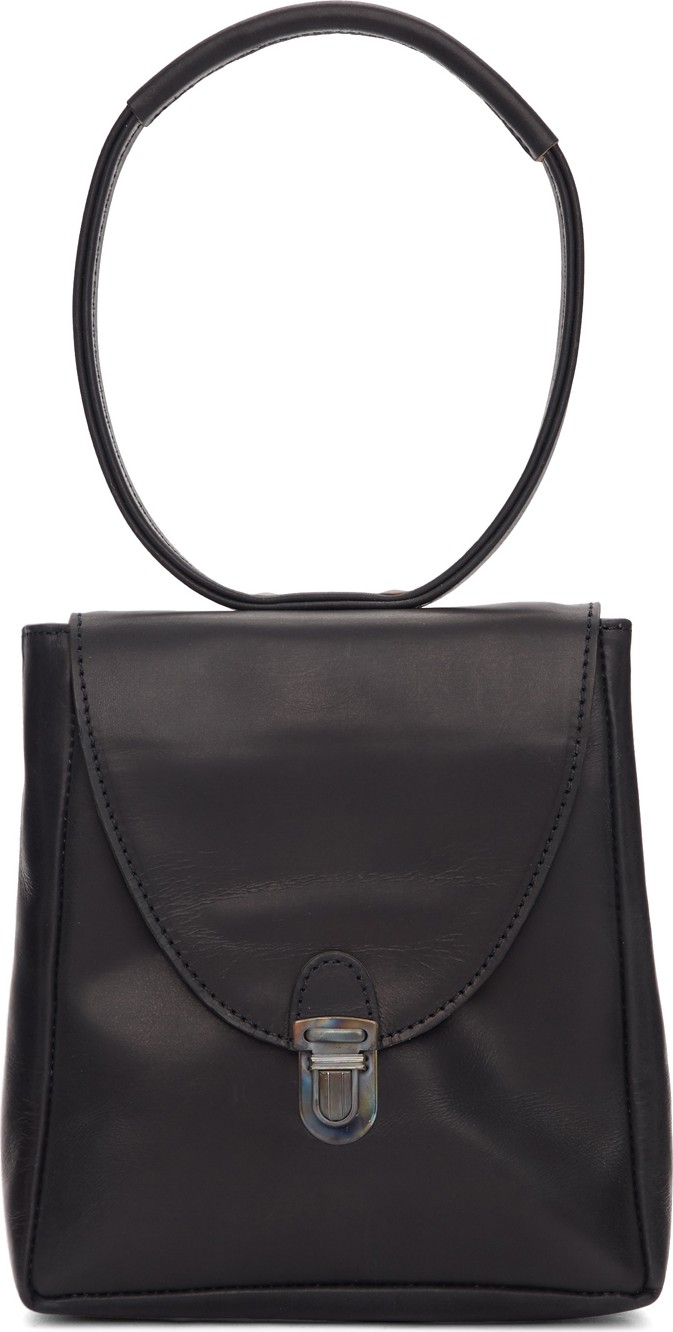 Cherevichkiotvichki Black Mini Rectangular Lock Bag