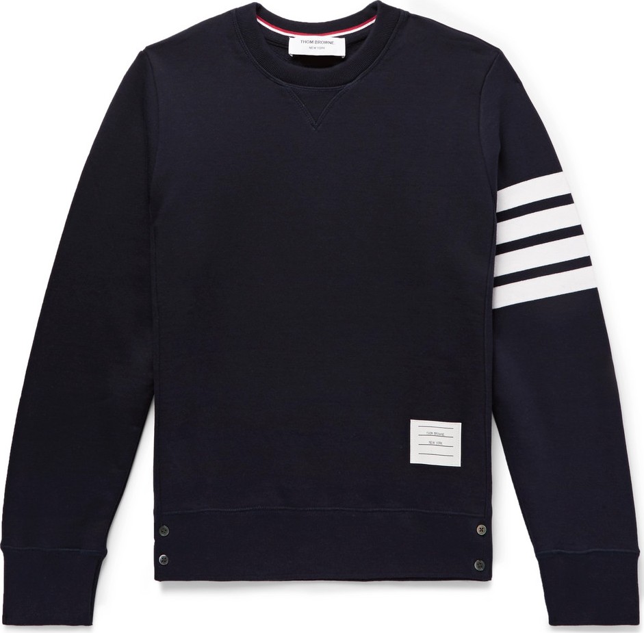 Thom Browne Slim-Fit Striped Loopback Cotton-Jersey Sweatshirt