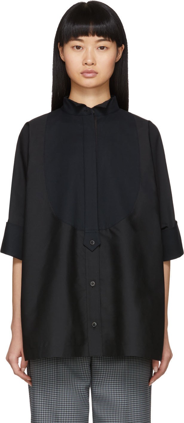 Sacai Black Cropped Sleeve Shirt