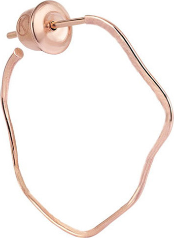 Kismet by Milka 14k Rose Gold Waved Medium Hoop Earring (Single)