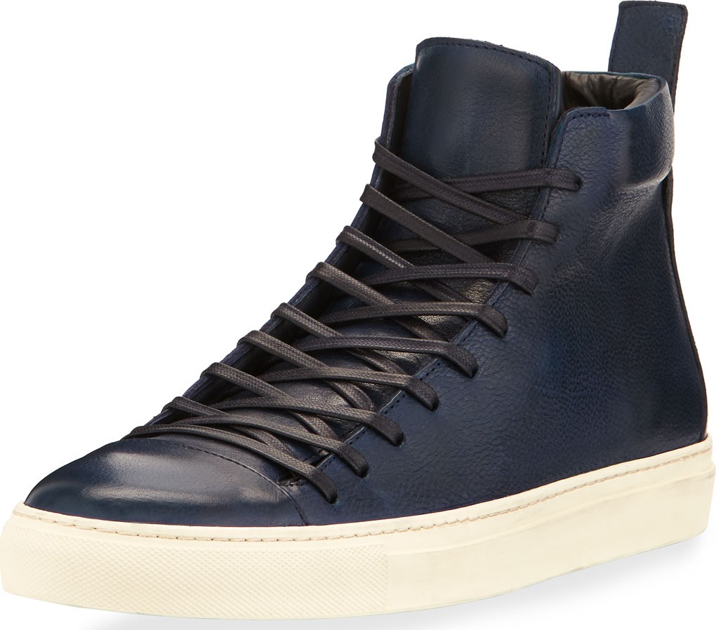 John Varvatos Men's 315 Reed Leather Mid-Top Sneakers