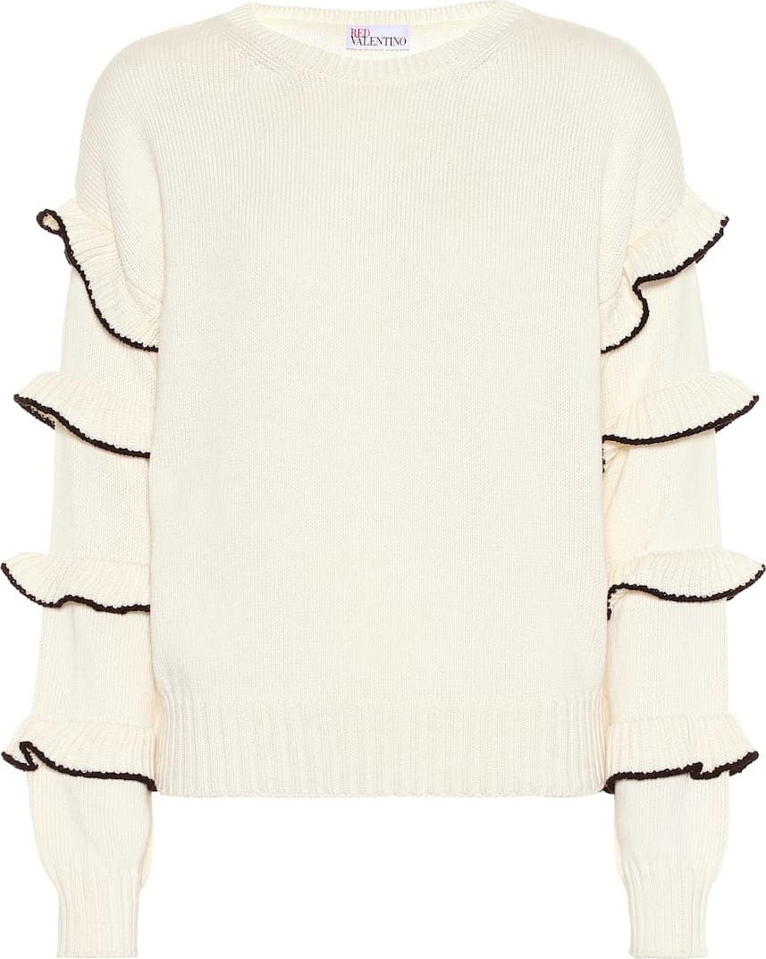 RED Valentino Ruffled cotton sweater