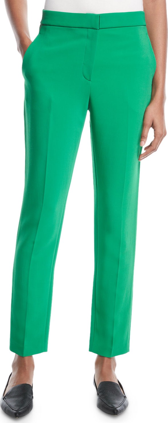 Rosetta Getty Cropped Skinny-Leg Stretch-Cady Trousers