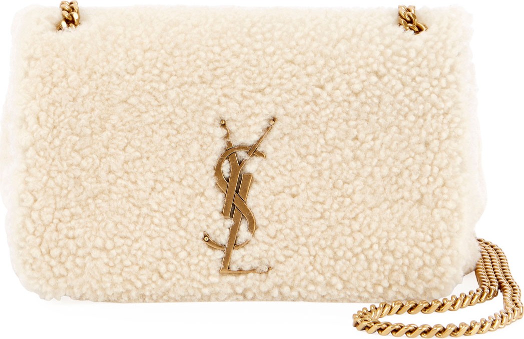 Saint Laurent Kate Monogram YSL Small Shearling Crossbody Bag