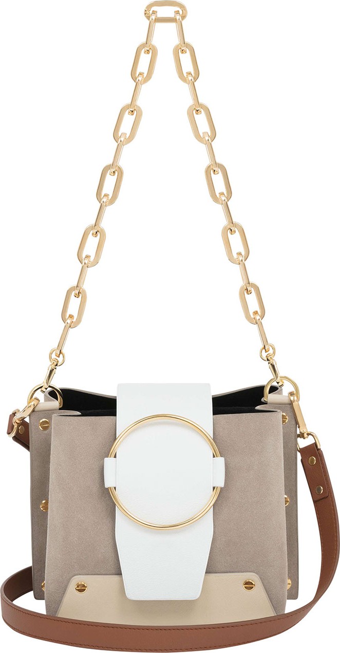 Yuzefi Delila Leather/Suede Ring Bucket Bag