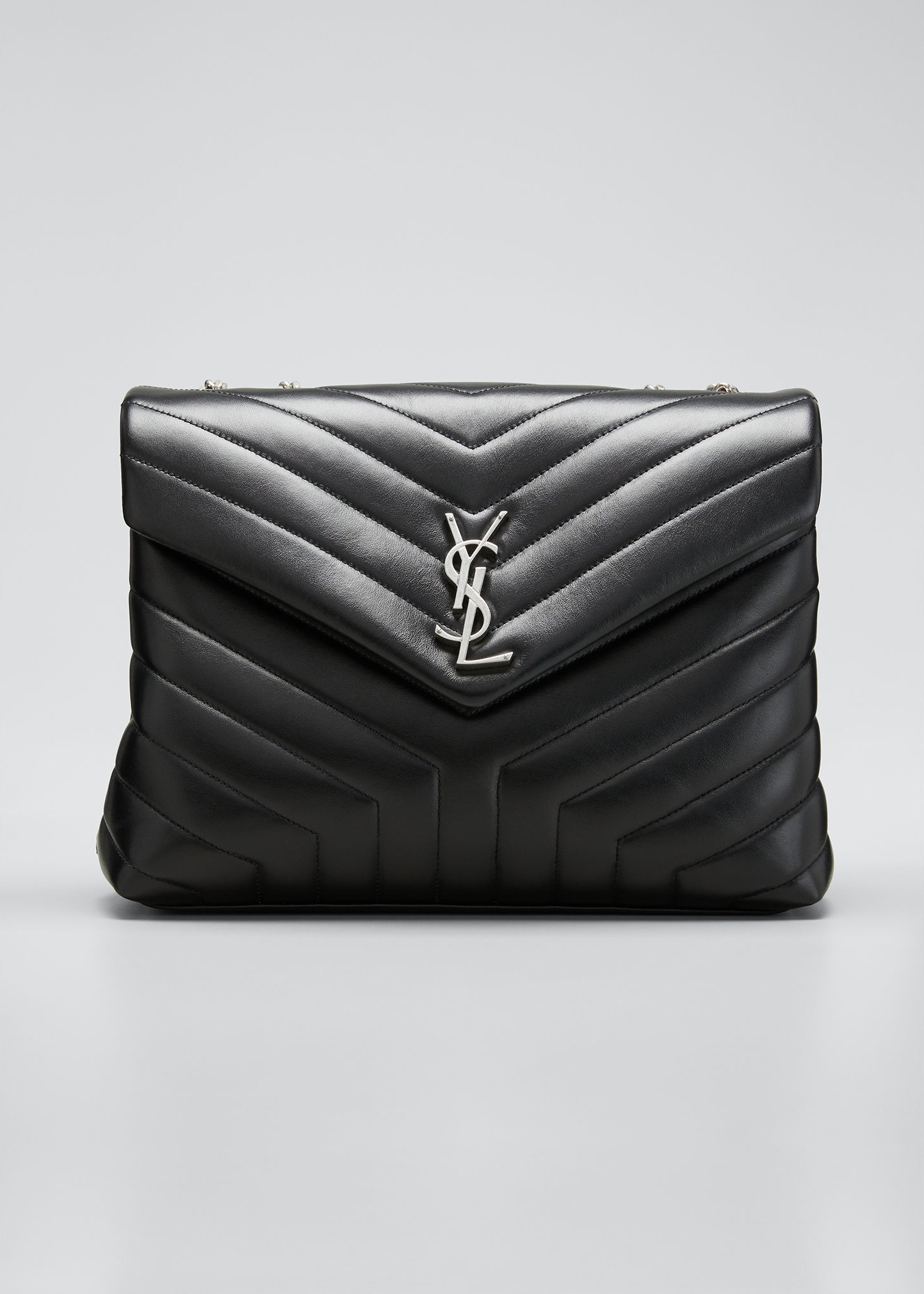 Saint Laurent Loulou Medium YSL Matelasse Calfskin Flap-Top Shoulder Bag