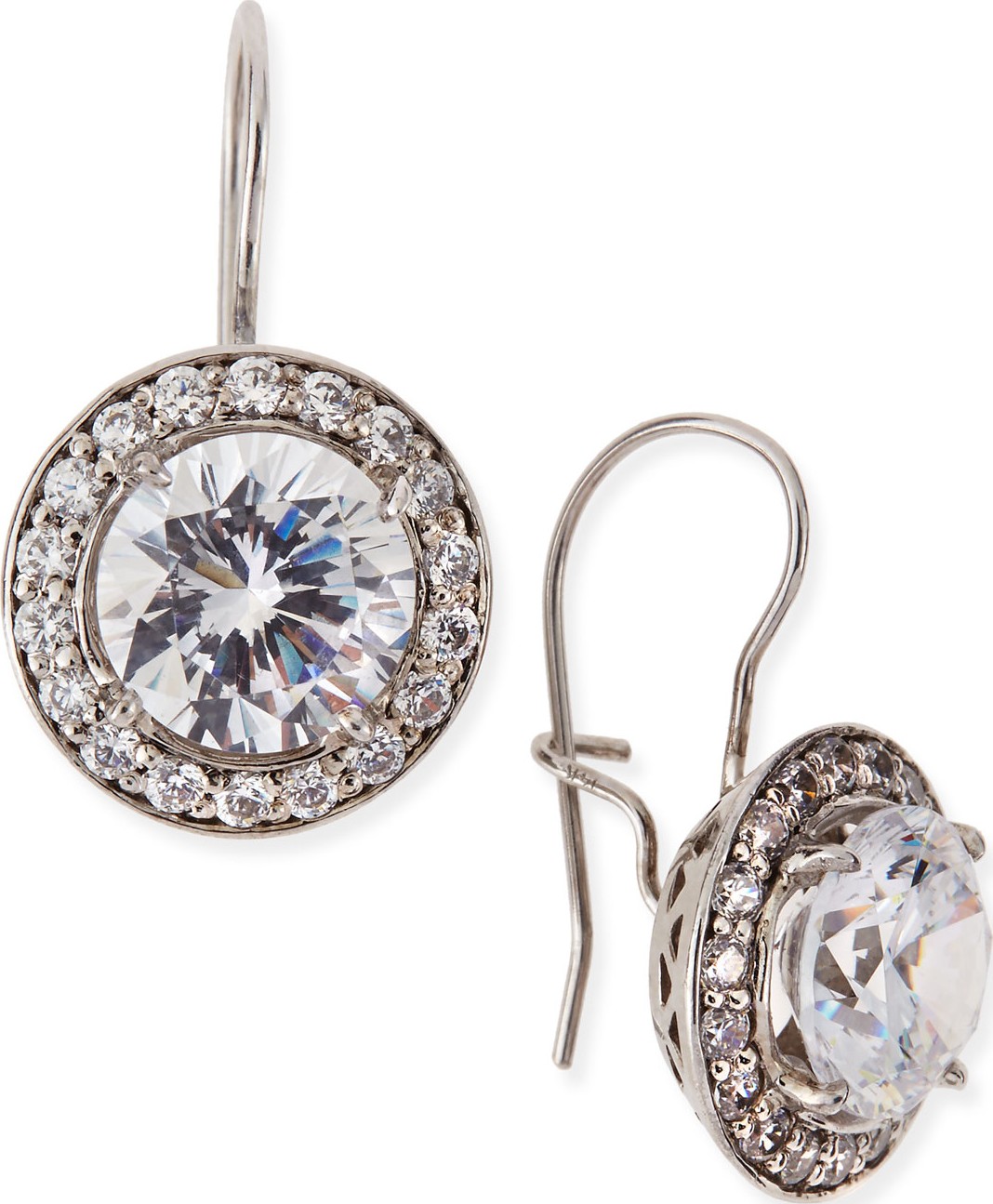Fantasia by DeSerio Antique-Inspired Round Cubic Zirconia Earrings