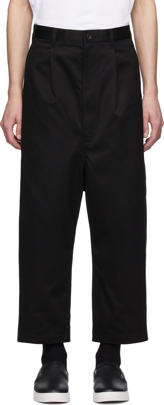 Comme des Garçons Homme Black Cotton Gabardine Trousers