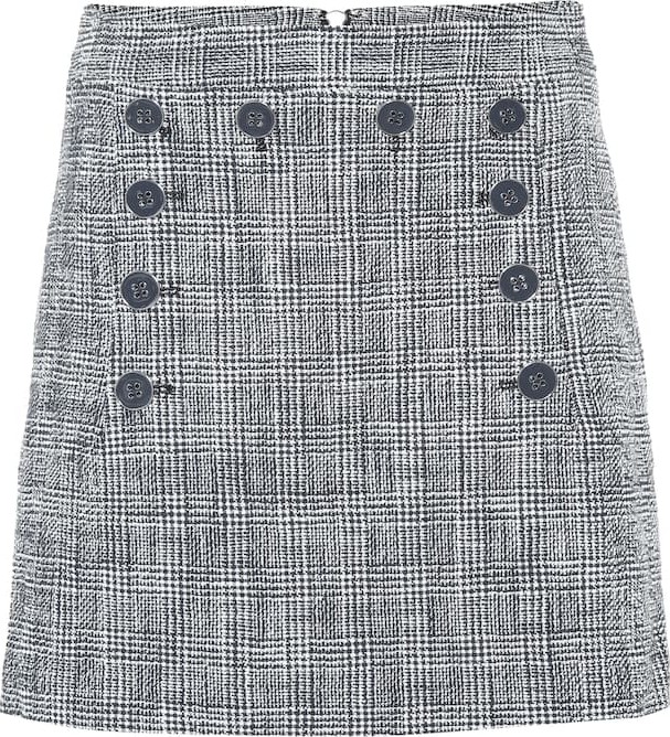 Veronica Beard Maida checked tweed miniskirt