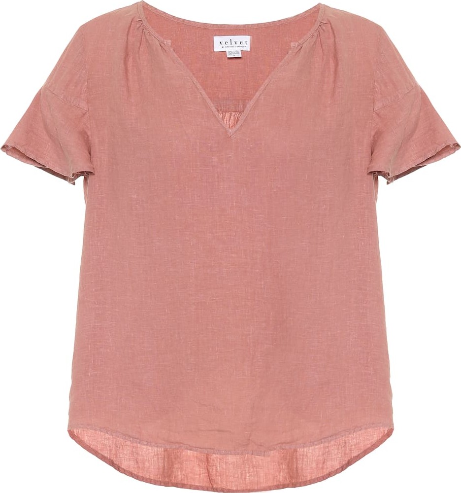 Velvet By Graham & Spencer Jennifer linen top