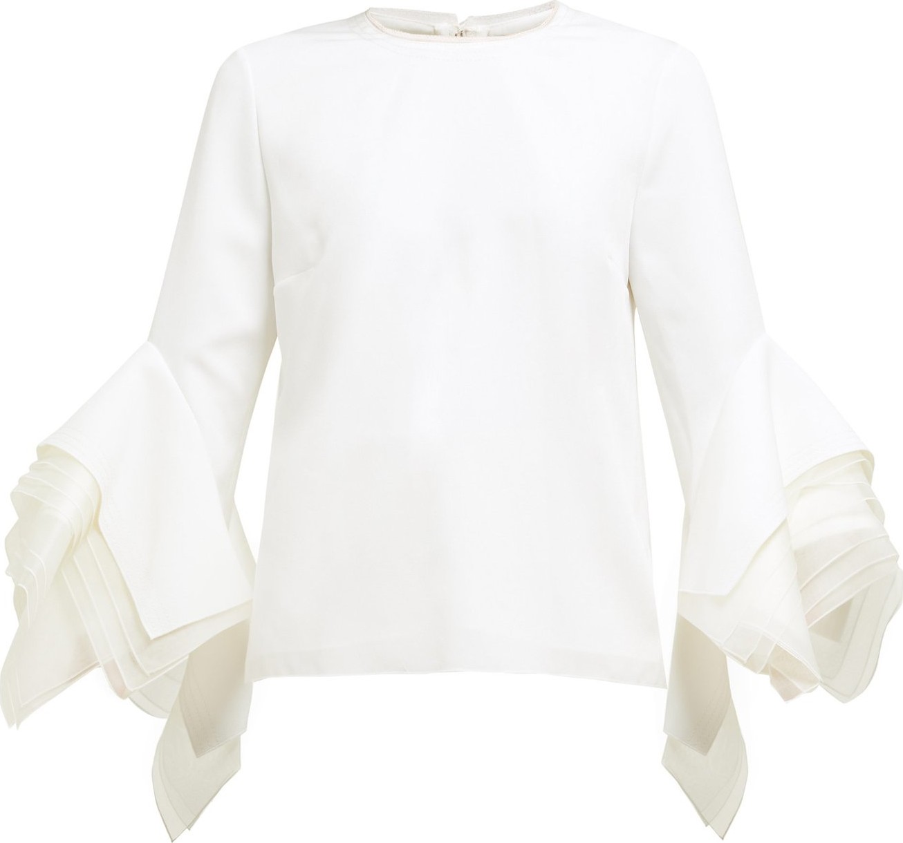 Roksanda Rana tiered fluted organza-cuff cady top