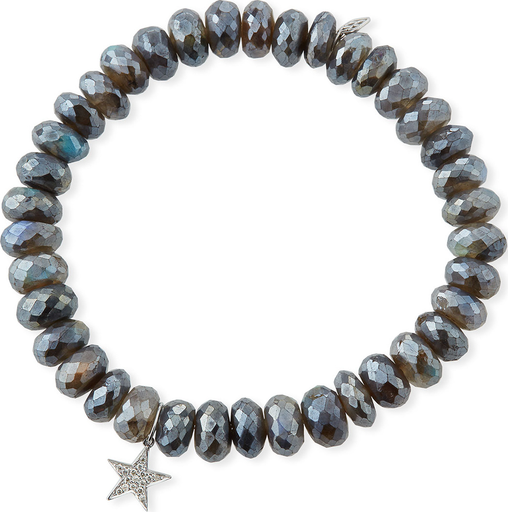 Sydney Evan Labradorite Rondelle Bracelet w/ Diamond Star