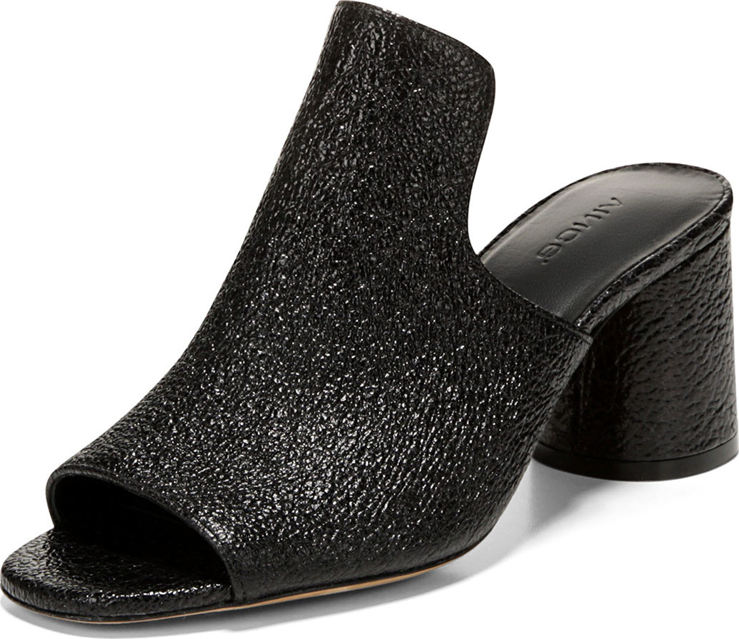 Vince Tanay Crinkled Patent Slide Sandal