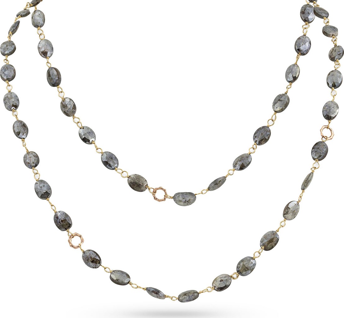 Dominique Cohen 18k Rose Gold Silverite & Bamboo Link Necklace, 42"L