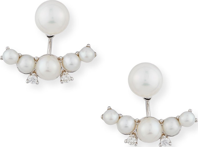 Utopia Pearl & Diamond Jacket Earrings