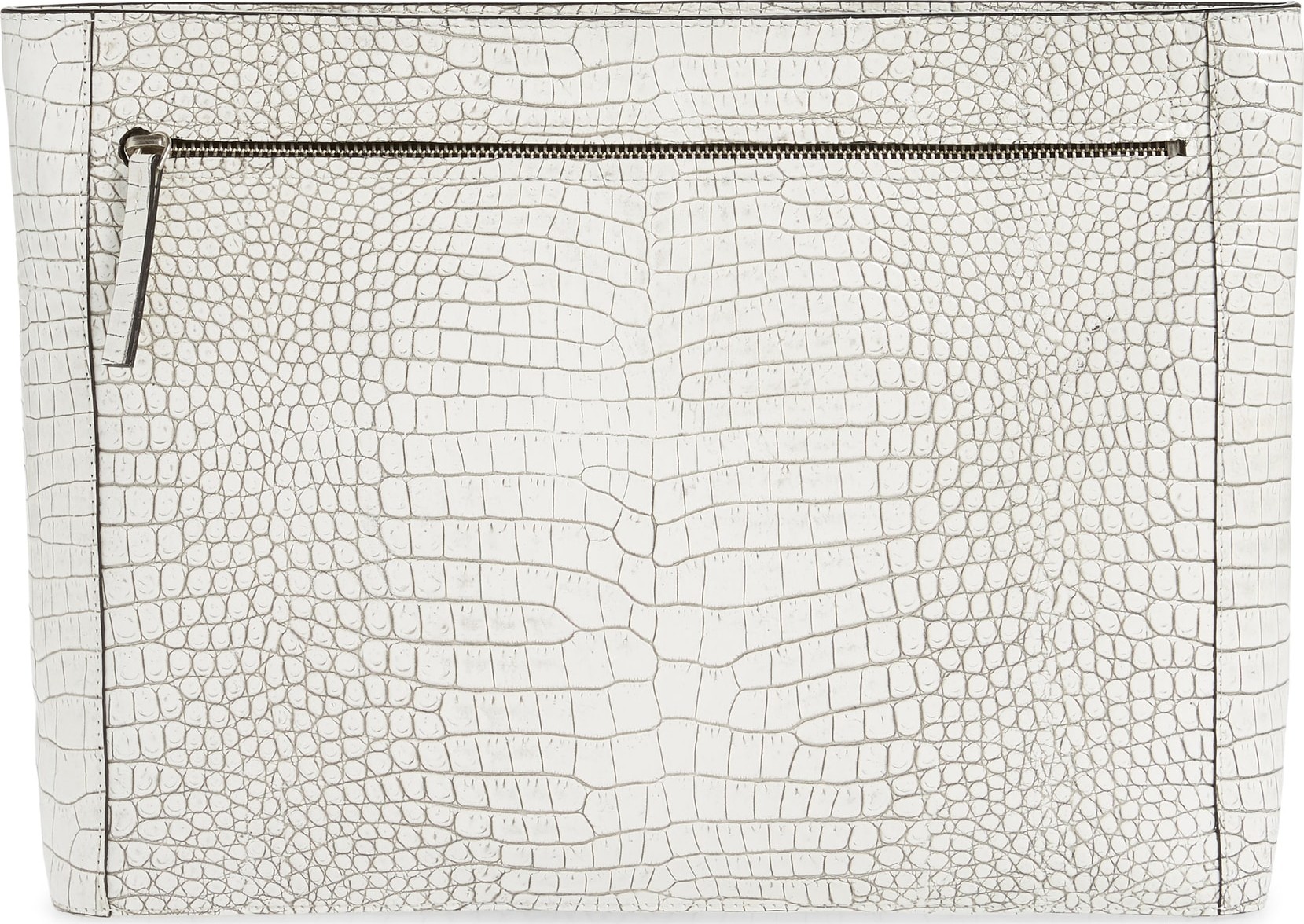 Dries Van Noten Oversize Croc Embossed Leather Pouch Dries Van Noten Oversize Croc Embossed Leather Pouch