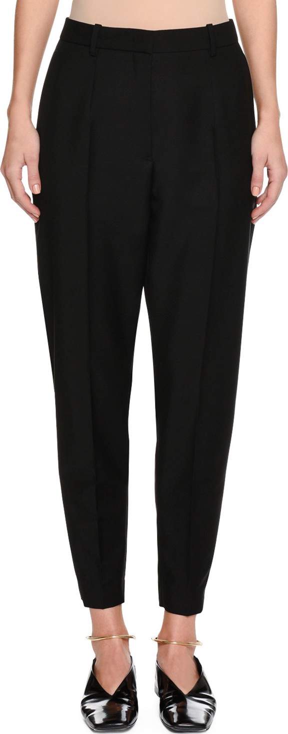 Jil Sander Slim-Fit Tapered-Leg Cropped Wool-Blend Pants