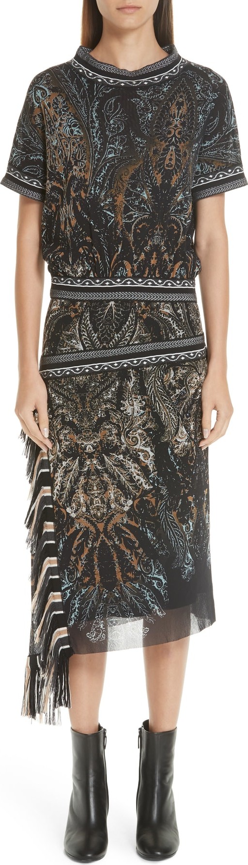 Fuzzi Mixed Paisley Print Dress