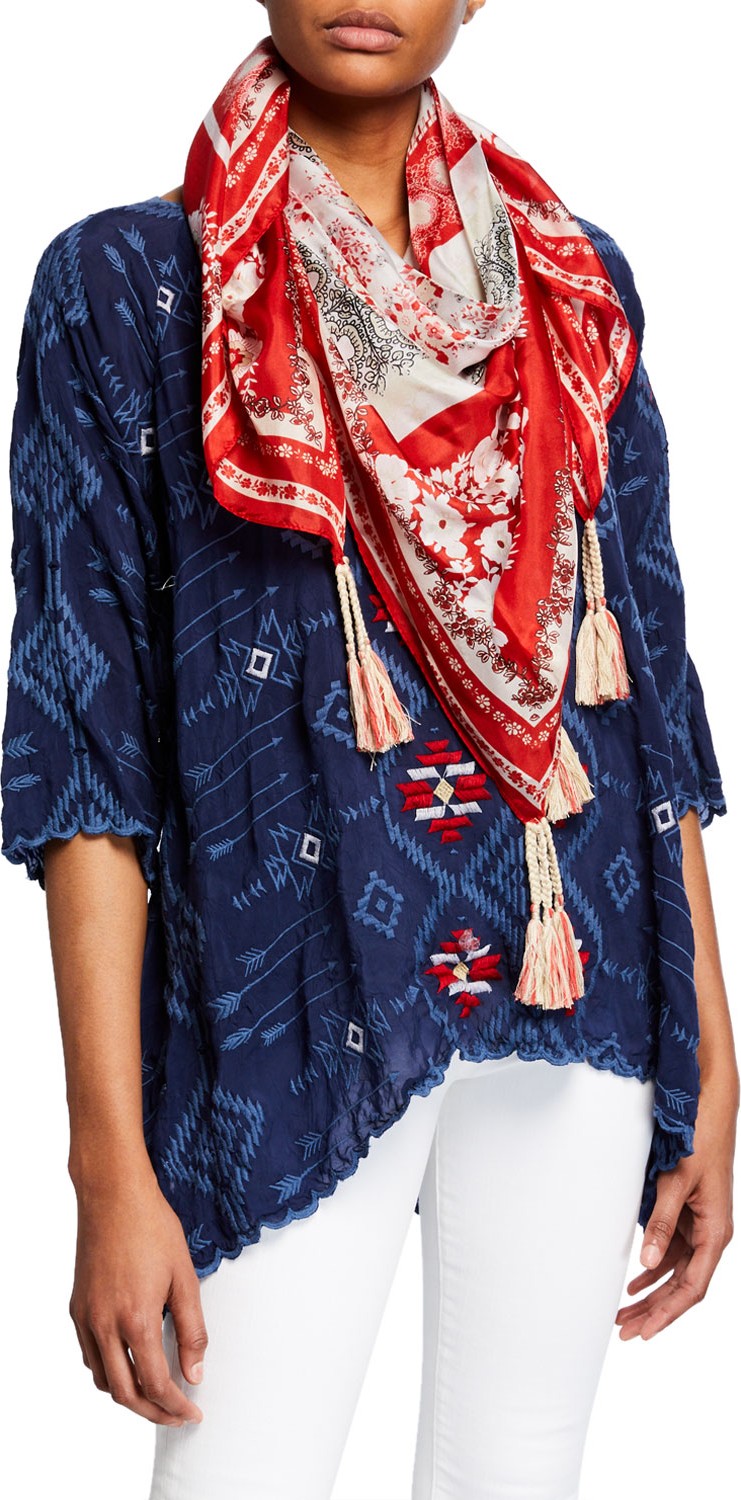 Johnny Was Zoi Silk Georgette Scarf