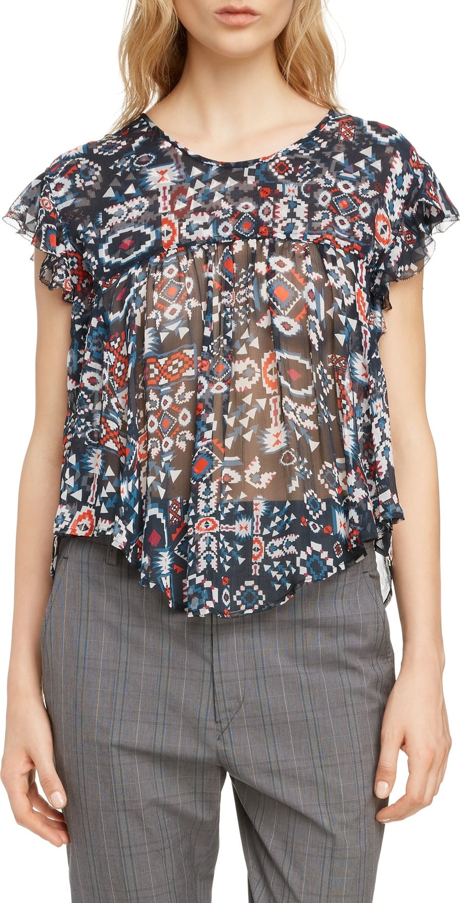 Isabel Marant Etoile Edison Print Silk Blouse