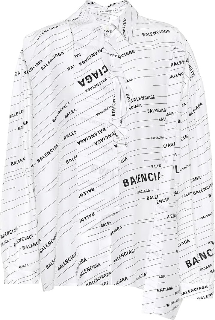 Balenciaga Logo silk top