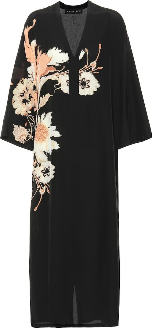 Etro Printed silk midi dress