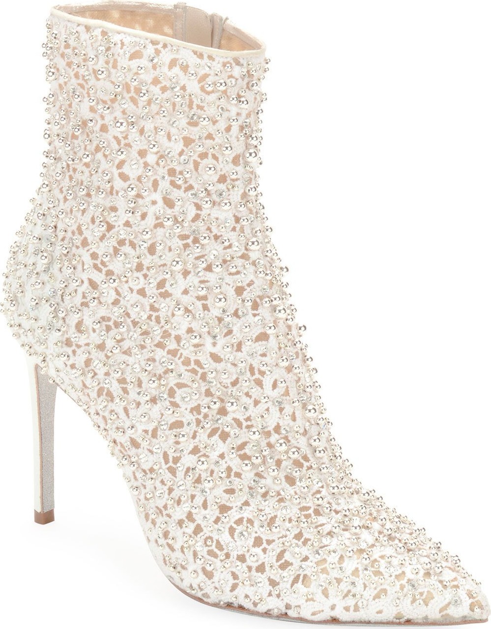 Rene Caovilla Embellished Booties with Golden Beading