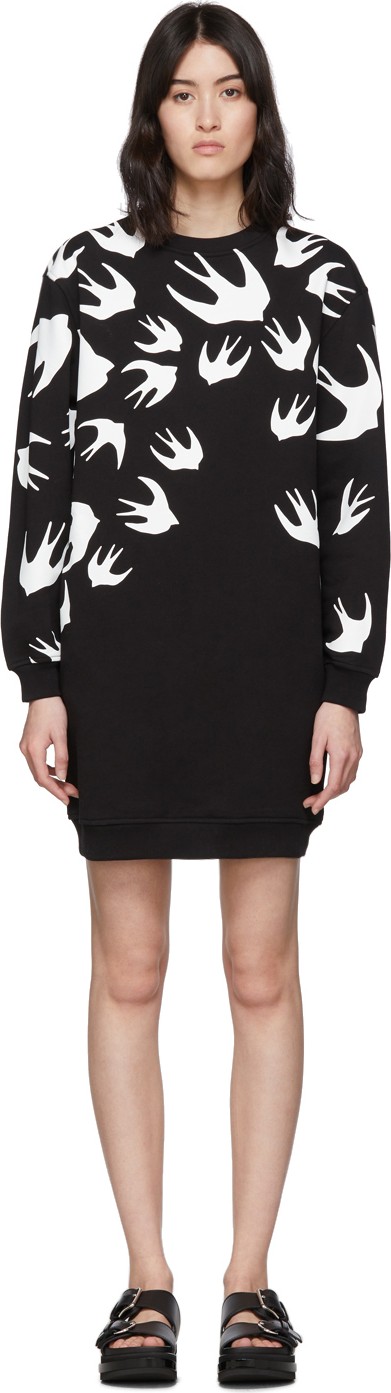 McQ - Alexander McQueen Black Swallow Sweatshirt Dress