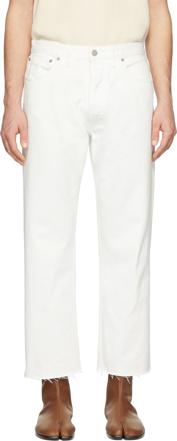 Maison Margiela White Frayed Jeans
